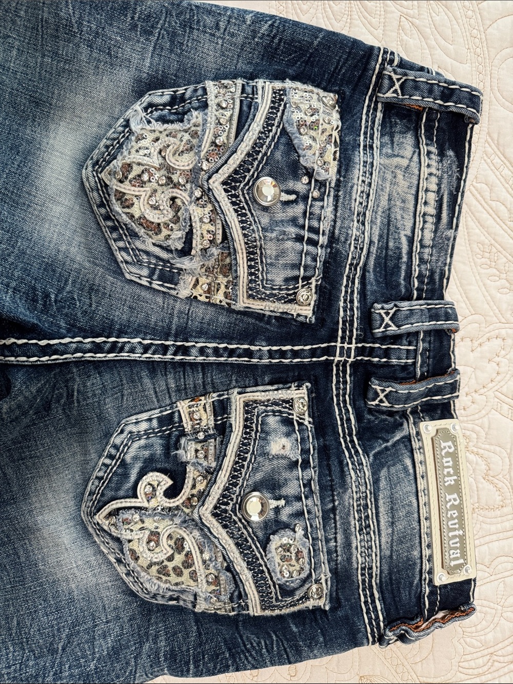 Embellished Dark Wash Women’s Jeans